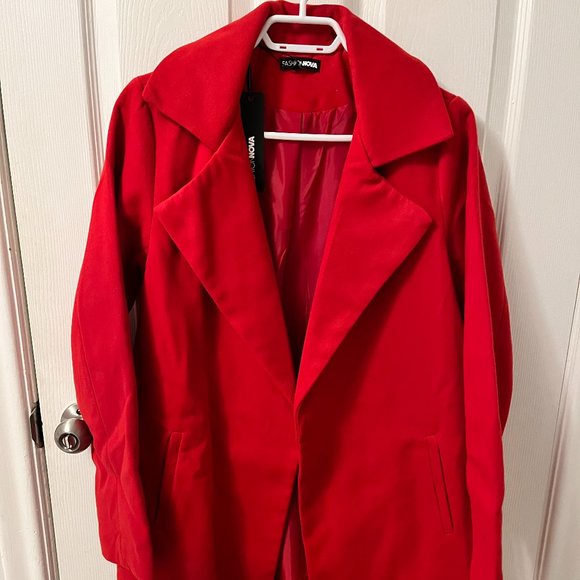 Red Women's Peacoat - Picture 1 of 3